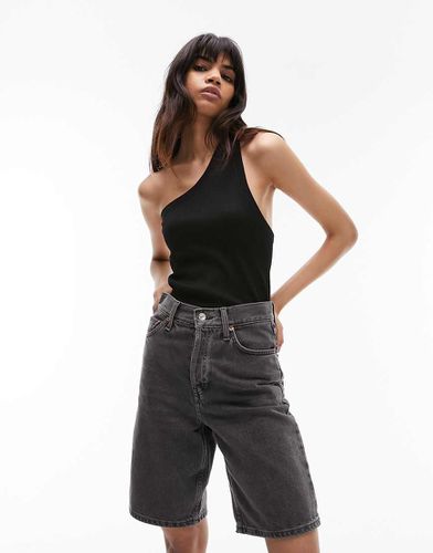 Top asymétrique sans coutures à dos ouvert - Noir - Topshop - Modalova