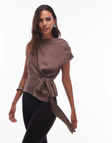 Top d'ensemble  dos drap - Rayures chocolat - Topshop - Modalova