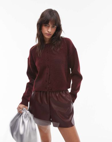 Ultimate - Gilet court en maille - Bordeaux - Topshop - Modalova