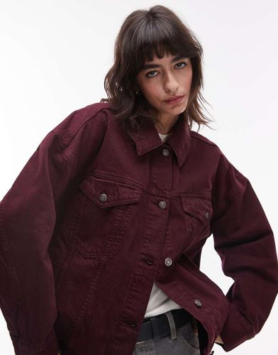 Veste en jean style ranch - bordeaux - Topshop - Modalova