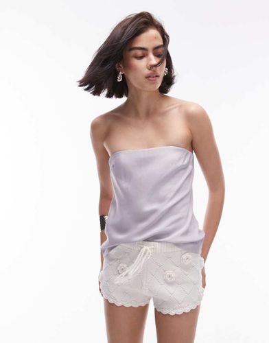 Bandeau long en satin - Mauve - Topshop - Modalova