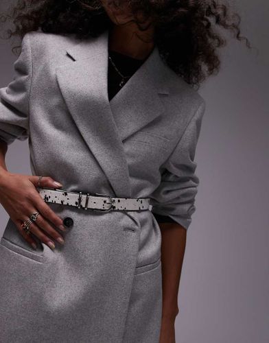 Beau - Ceinture fine en cuir - Imprim faon poulain - Topshop - Modalova