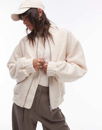 Bomber en bouclé - Crème - Topshop - Modalova