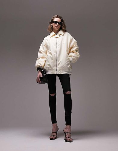 Bomber oversize à col - Crème - Topshop - Modalova