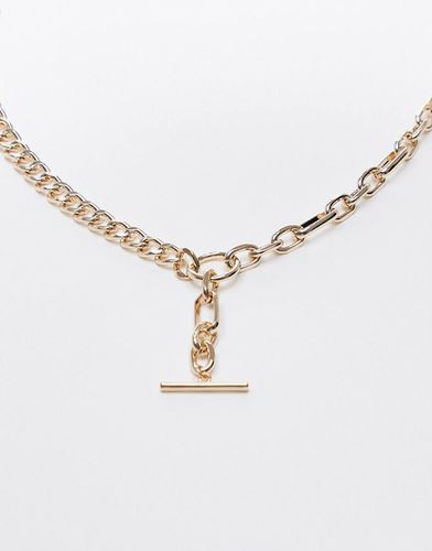 Collier à maillons variés avec long fermoir en T - Topshop - Modalova