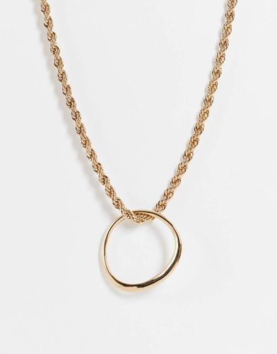 Collier à pendentif circulaire ouvert fini fondu - Topshop - Modalova