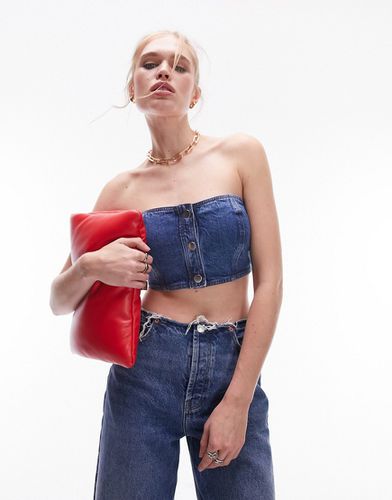 Corset en denim à boutons-pression - moyen - Topshop - Modalova