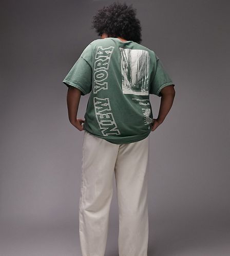 T-shirt oversize à imprimé New York au dos - Topshop Curve - Modalova