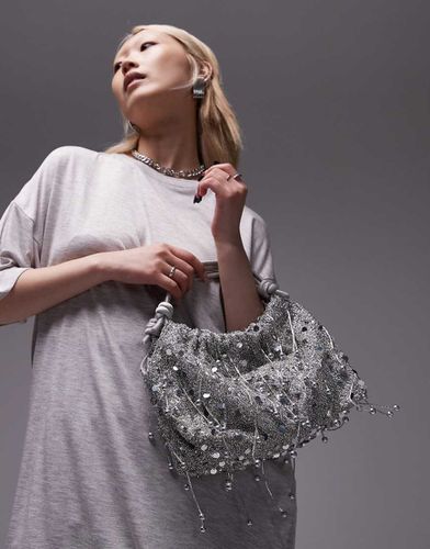 Giami - Sac à main orné de perles avec poignée en satin - Topshop - Modalova