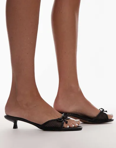 Imai - Mules en tulle à talon mi-haut et naud - Topshop - Modalova