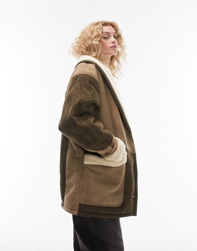 Manteau en patchwork - Topshop - Modalova