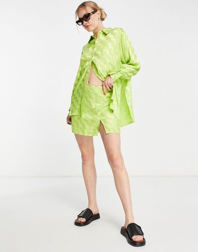 Mini-jupe en jacquard - Chartreuse - Topshop - Modalova