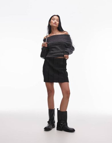 Topshop - Mini-jupe plissée - Noir - Topshop - Modalova