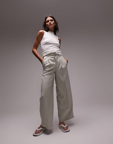 Pantalon ample d'ensemble asymétrique - Taupe - Topshop - Modalova