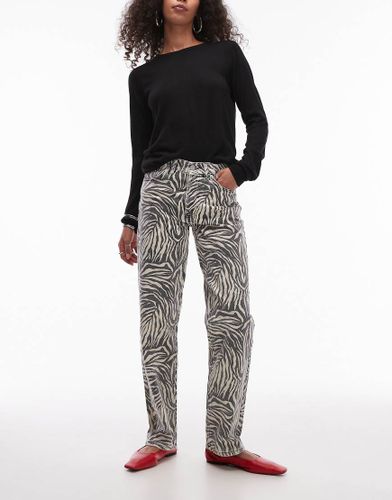 Pantalon droit  motif zbrures - Topshop - Modalova