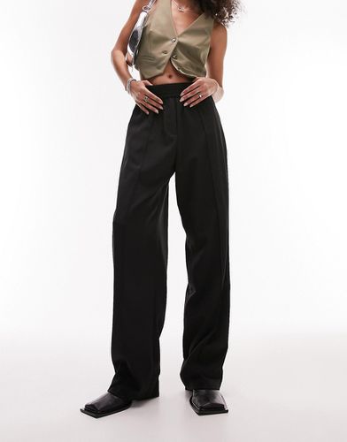 Pantalon habillé à taille élastique et plis nervurés - Topshop - Modalova