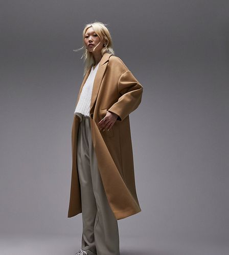 Manteau non doublé à enfiler - Camel - Topshop Petite - Modalova