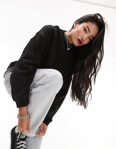 Premium - Sweat-shirt à surpiqûres - Topshop - Modalova