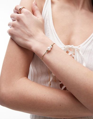 Prin - Bracelet en acier inoxydable orné de perles - Topshop - Modalova