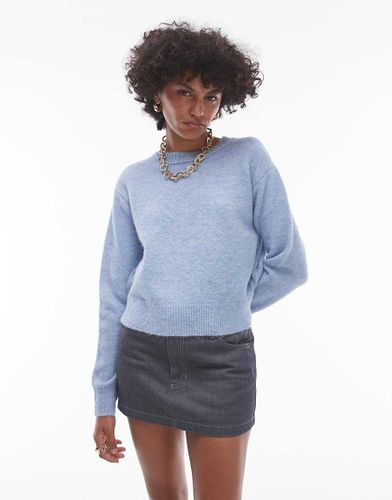 Pull ras de cou en maille à coutures apparentes - clair - Topshop - Modalova