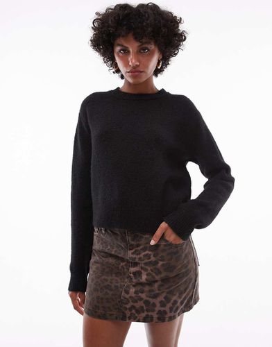 Pull ras de cou en maille à coutures apparentes - Topshop - Modalova