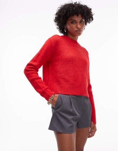 Pull ras de cou en maille avec manches raglan et coutures apparentes - Topshop - Modalova