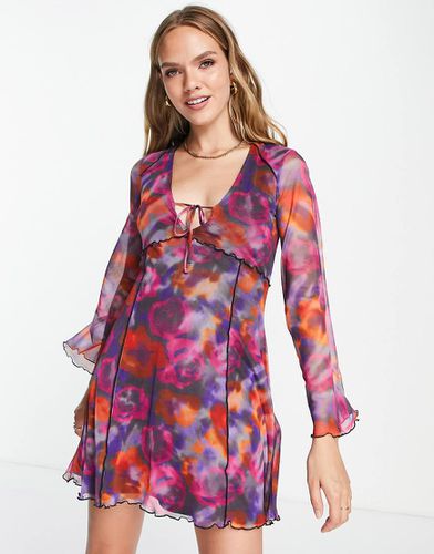 Robe rétro courte à bords ondulés - Topshop - Modalova