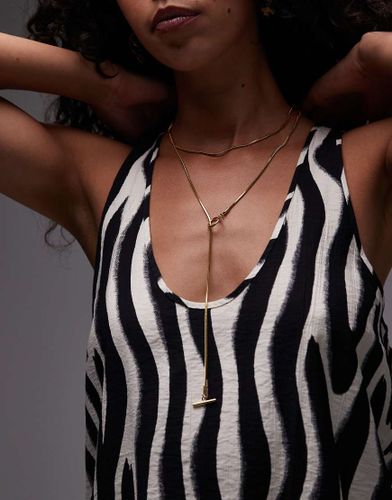 Samir - Collier en acier inoxydable étanche avec breloque maillon - Topshop - Modalova