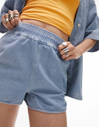 Short d'ensemble de survêtement en denim délavé - Topshop - Modalova