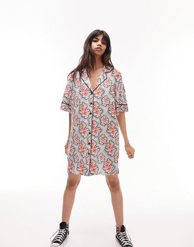 Souvenir - Robe chemise à imprimé fleuri - Noir/ - Topshop - Modalova