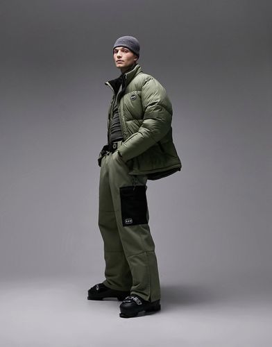 Topshop - Sno - Pantalon de ski droit color block - Kaki - Topman - Modalova