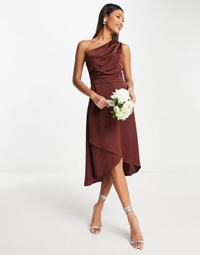 L'invitée - Robe asymétrique mi-longue - Terracotta - Tfnc - Modalova