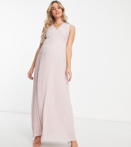 Robe longue avec taille plissée - vison - Tfnc Maternity - Modalova