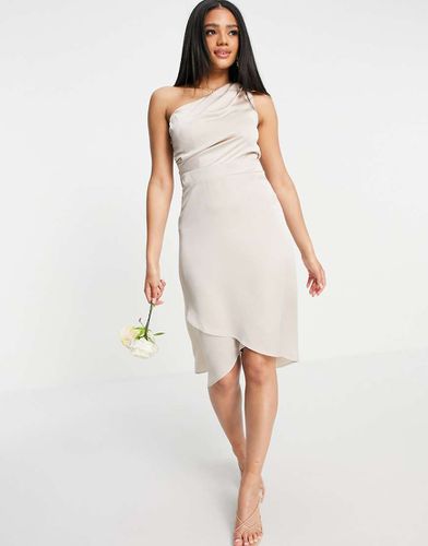 Robe mi-longue asymétrique - Vison - Tfnc - Modalova