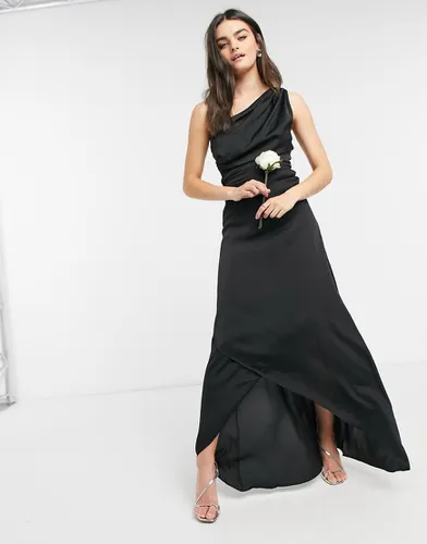 Robe longue asymétrique de demoiselle d'honneur - Noir - Tfnc - Modalova