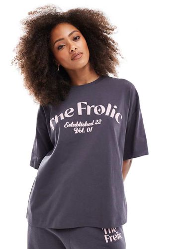 X Bella Stovey - Exclusivité - T-shirt oversize à logo - Anthracite - The Frolic - Modalova