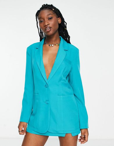 Blazer de tailleur d'ensemble à boutonnage simple - Turquoise - The Frolic - Modalova