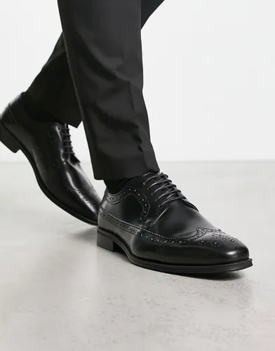 Chaussures richelieu en cuir à bout effilé - Noir - Thomas Crick - Modalova