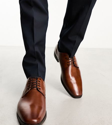 Chaussures derby en cuir à lacets - Fauve - Thomas Crick Wide Fit - Modalova