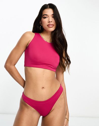 Ensemble de bikini style sport avec haut à encolure montante et bas - magenta - Threadbare - Modalova