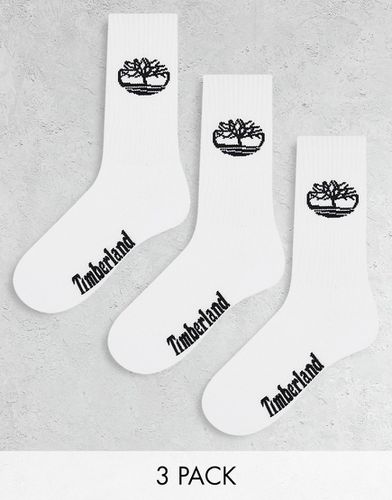 Lot de 3 paires de chaussettes à double logo - Blanc - Timberland - Modalova