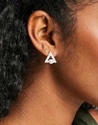 Boucles d'oreilles avec triangle incrusté de perles - True Decadence - Modalova