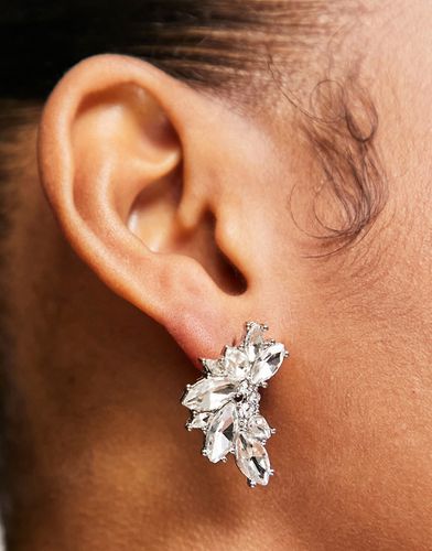 Boucles d'oreilles en forme de pétale serties de cristaux - True Decadence - Modalova