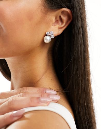 Boucles d'oreilles en perle et cristaux - Blanc - True Decadence - Modalova