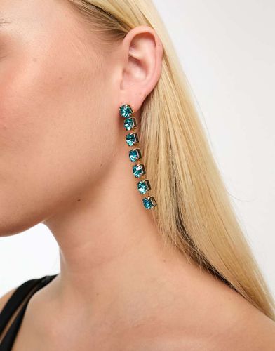 Boucles d'oreilles tendance serties de cristaux - Turquoise - True Decadence - Modalova