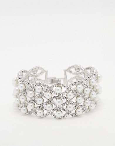 Bracelet orné de perles et de cristaux façon grille - True Decadence - Modalova