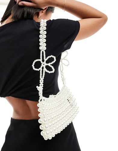Sac porté épaule en perles avec bandoulière ornée de fleurs - True Decadence - Modalova