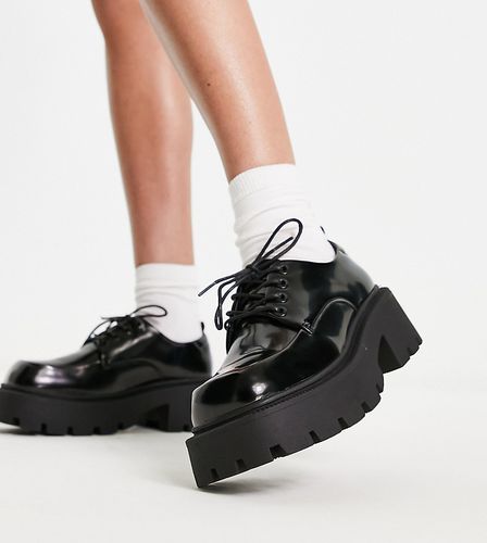 Chaussures à lacets chunky à semelle oversize - Pointure large - Noir - Truffle Collection - Modalova