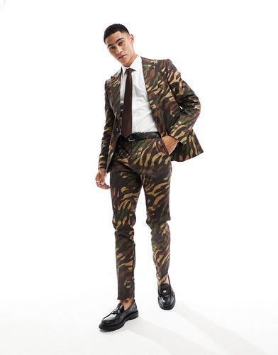 Gables - Pantalon de costume tigré camouflage - Marron - Twisted Tailor - Modalova