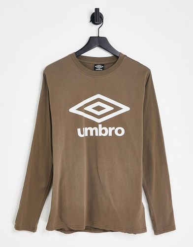 T-shirt à manches longues et logo avec bandes latérales - Anthracite - Umbro - Modalova